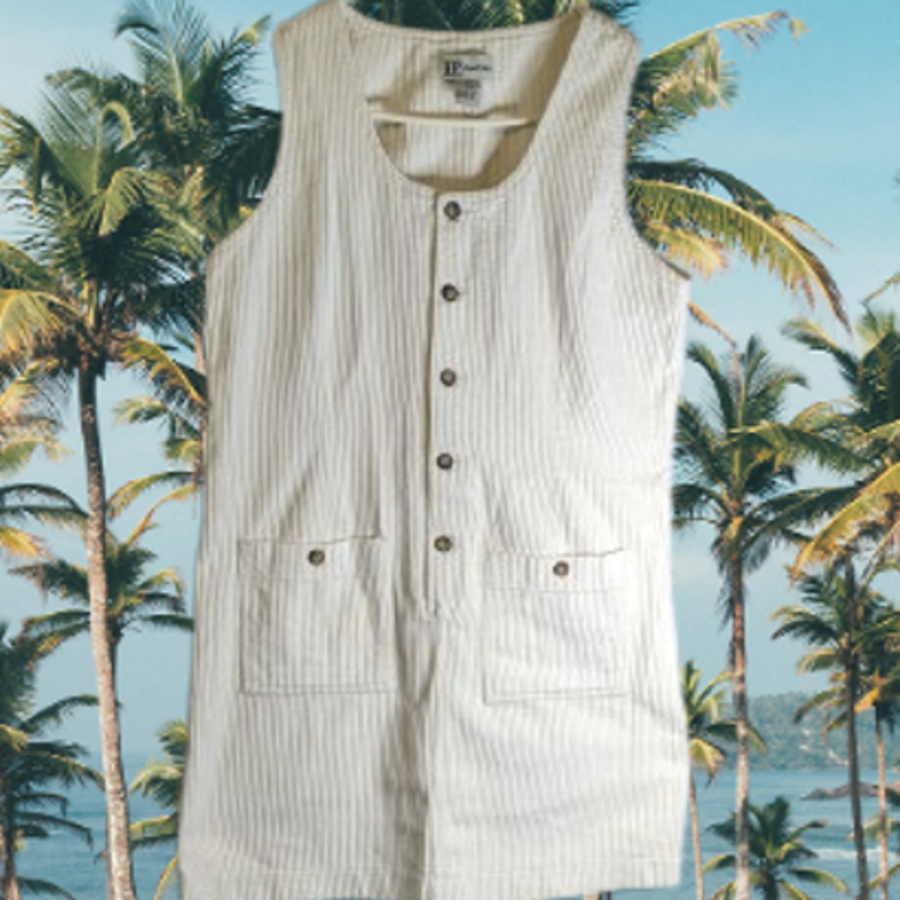 Fast Pace 12 vintage cream sleeveless corduroy dress. Casual, fall/winter